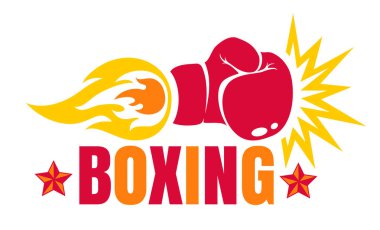 Vector vintage logo for a boxing clipart