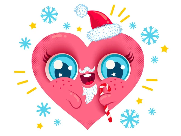 Heart with Santa beard — Stock Vector