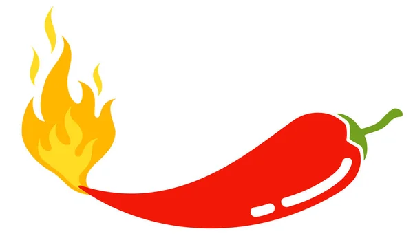 Перец чили с пламенем — стоковый вектор