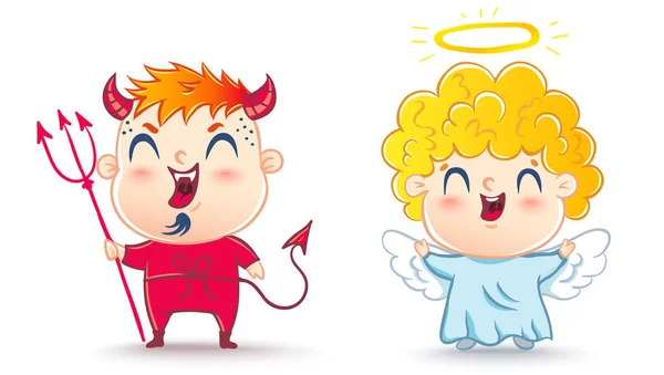 Angel and devil. — Stock Vector