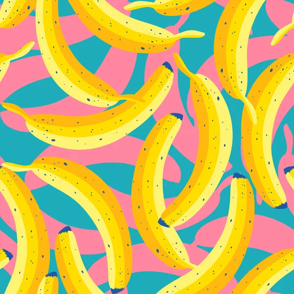 Patrón tropical con plátanos . — Archivo Imágenes Vectoriales
