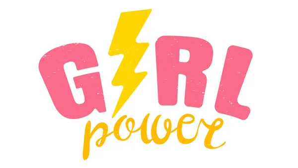 Poster kekuatan Girl dengan pita merah muda - Stok Vektor
