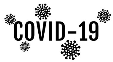 Koronavirüsü durdurma ikonu. Virüslü COVID-19 metnin vektör posteri. Koronavirüsü durdurun..