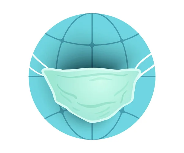 Vector Illustration Earth Planet Medical Mask Earth Day Earth Day — Stock Vector