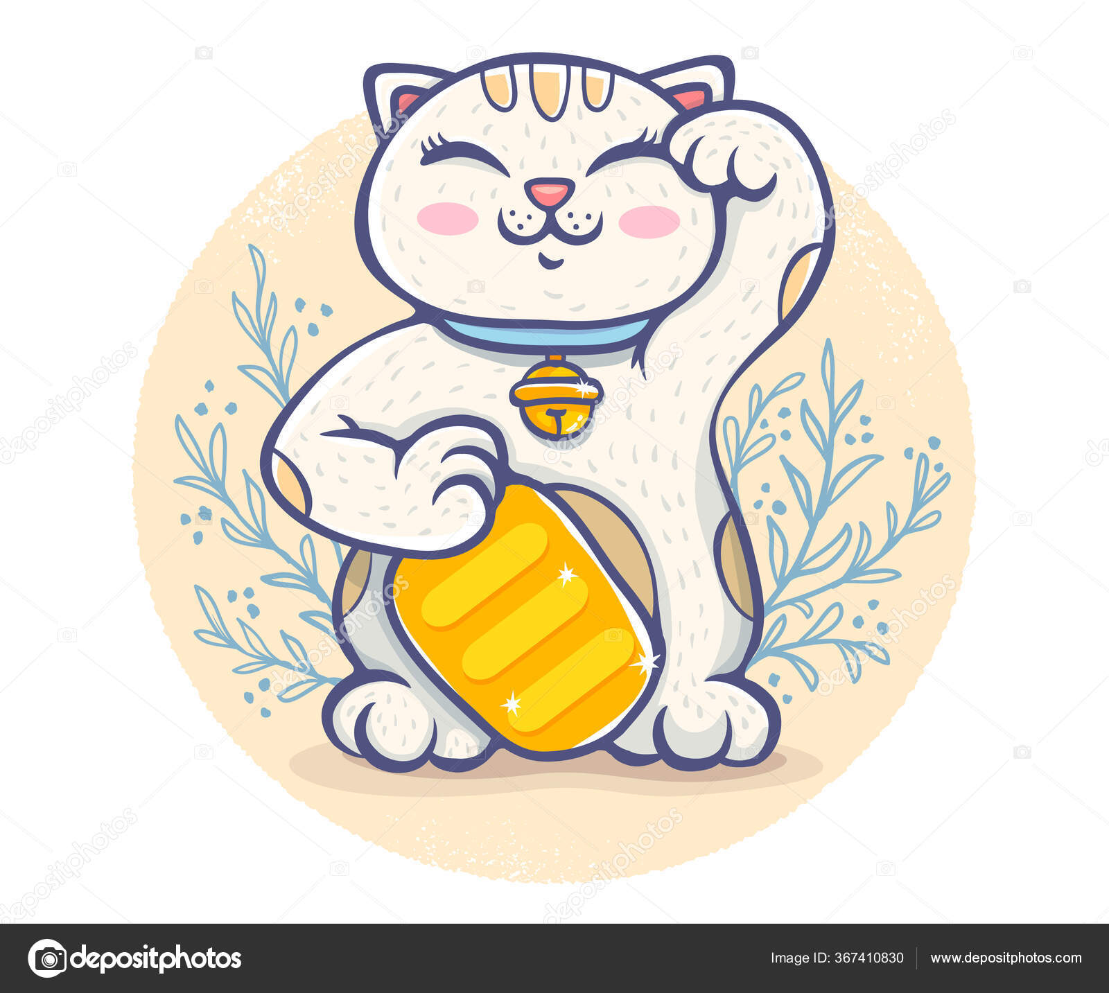 Icon Kawaii, Free Vector Cat Icon, A Lineal Icon Depicting Cartoon