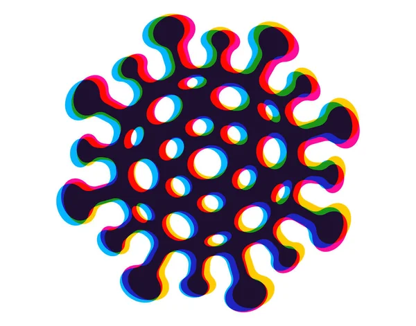 Векторна Піктограма Коронавірусу Стилі Cmyk Векторна Ілюстрація Covid Стилі Глюк — стоковий вектор