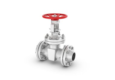 Beyaz arka plan üzerinde izole işleme metal vanalar.