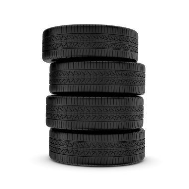 Beyaz arka plan üzerinde siyah lastik işleme, izole.