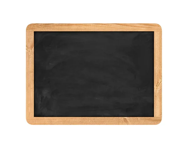 Rendering of new black chalkboard in the wooden frame isolated on white background. — Stock Photo, Image