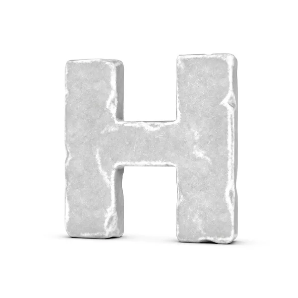 Rendu de pierre lettre H isolé sur fond blanc . — Photo