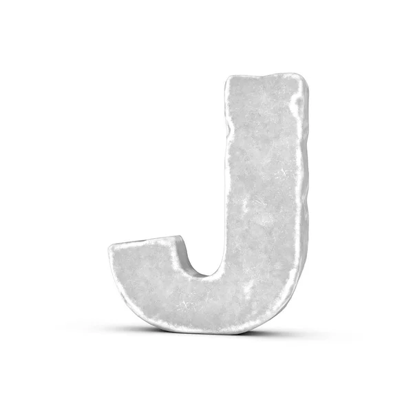 Renderização da letra de pedra J isolada sobre fundo branco . — Fotografia de Stock