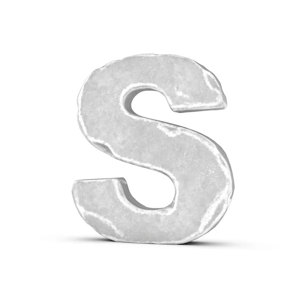 Створення кам'яної літери S ізольовано на білому тлі . — стокове фото