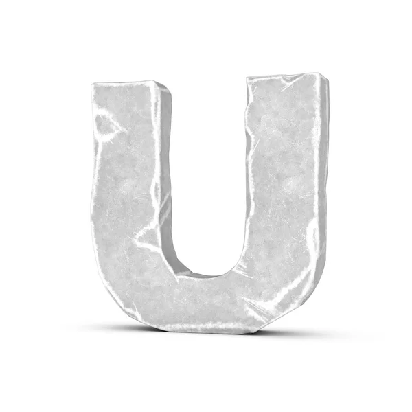 Изображение каменной буквы U на белом фоне . — стоковое фото