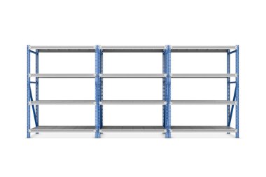 Rendering of three metal racks put together, isolated on the white background clipart