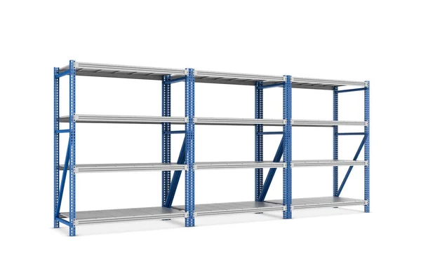 Rendering of three metal racks put together, isolated on the white background