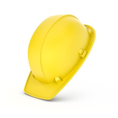 Beyaz arka plan üzerinde izole sarı hardhat render.