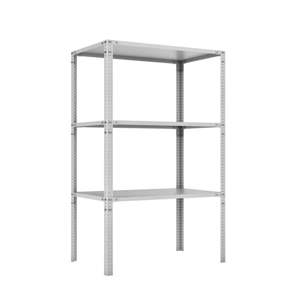 Rendering of three-storey light metal rack isolated on the white background. — Stock Photo, Image
