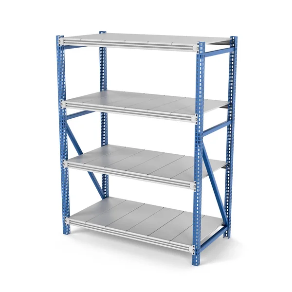 Rendering of four-storey metal rack isolated on the white background. — Stock Photo, Image
