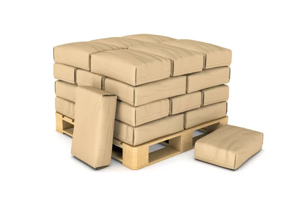 Büyük kağıt çanta dinlenme Palet üzerindeki işleme