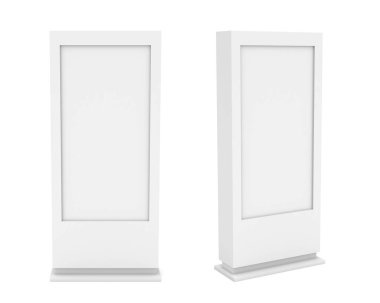 İki beyaz boş sokak reklam panoları işlenmesi