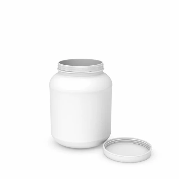 Renderização de branco lata redonda — Fotografia de Stock