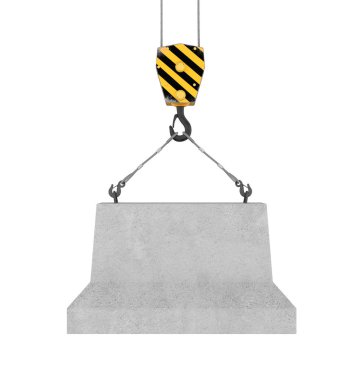 Birlikte iki ipler kanca asılı beton blok oluşturma