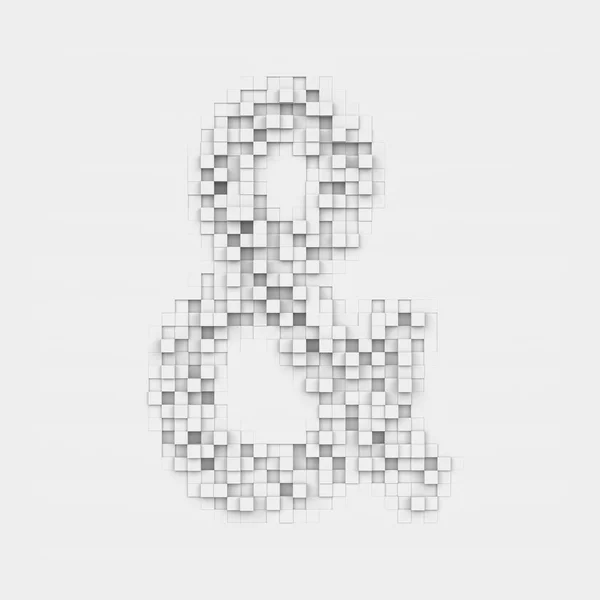 Representación de gran símbolo de ampersand compuesto de azulejos blancos cuadrados irregulares —  Fotos de Stock