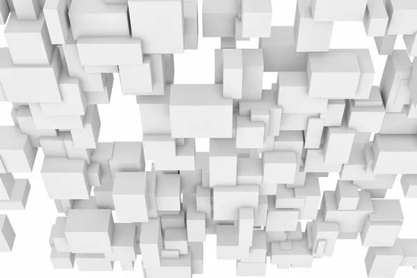 Rendering of white square and rectangle blocks — Stock Photo, Image