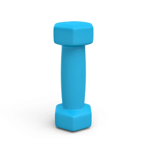 3D-Darstellung einer blauen Hantel isoliert auf weißem Hintergrund — Stockfoto