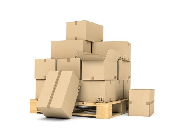 Visszaadás-ból több karton dobozok rendelhetö egyenletesen egy kétemeletes — Stock Fotó