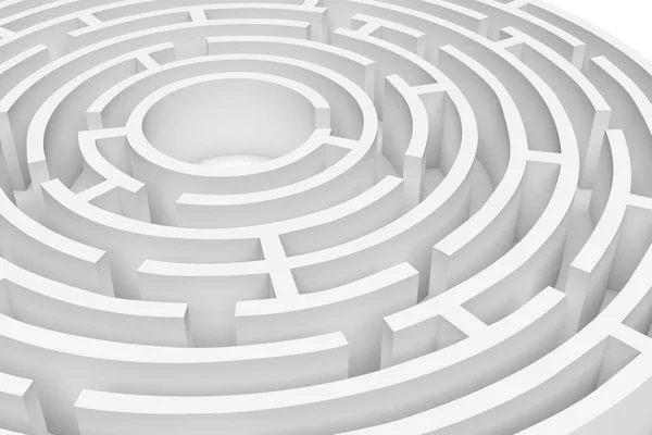 Rendering 3D della costruzione del labirinto rotondo bianco approssimato — Foto Stock