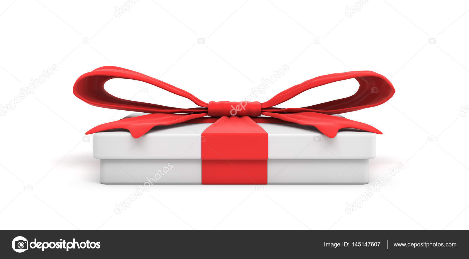 Rendering 3d Del Contenitore Di Regalo Piatto Bianco Con Un