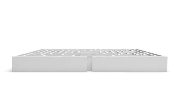 3d rendering of a white square maze on white background — Stock Photo, Image