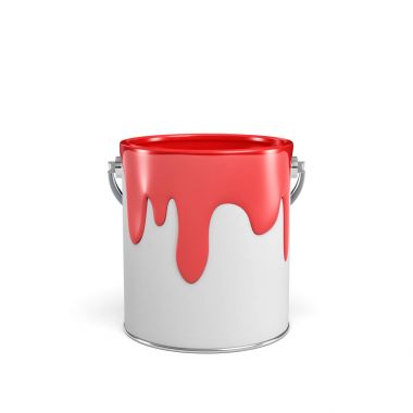 3d rendering of a paint bucket full of red paint clipart
