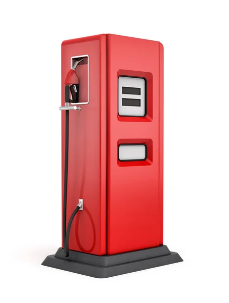 3d rendering of red gas pump isolated on white background. — Stock Photo, Image