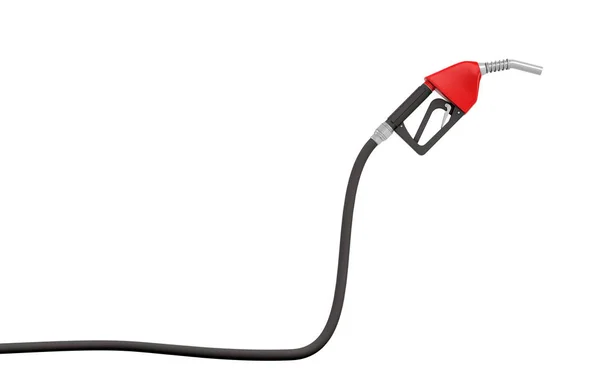 3D renderização de um novo bico de gás vermelho e preto na vista lateral no fundo branco . — Fotografia de Stock