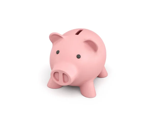 3d renderização de um piggy bank cerâmica rosa isolado no fundo branco . — Fotografia de Stock