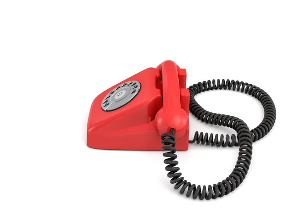 3d rendering of an old-fashioned rotary phone isolated on white background. — Stock Photo, Image