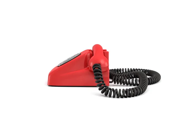 Representación 3d de un teléfono rotativo anticuado aislado sobre fondo blanco . — Foto de Stock