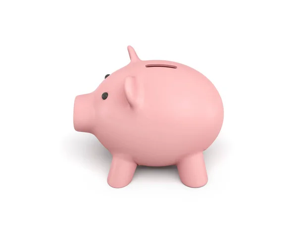 3d renderização de um piggy bank cerâmica rosa isolado no fundo branco . — Fotografia de Stock