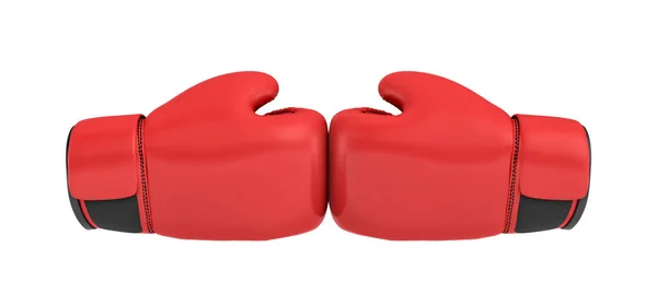 Rendement 3d d'un gants de boxe rouge droit isolé sur fond blanc — Photo