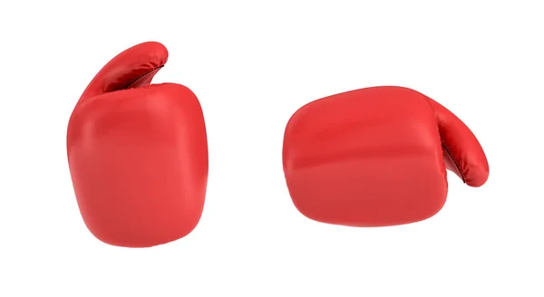 3D-weergave van een rode rechts boksen handschoenen geïsoleerd op witte achtergrond — Stockfoto