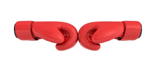 Rendement 3d d'un gants de boxe rouge droit isolé sur fond blanc — Photo