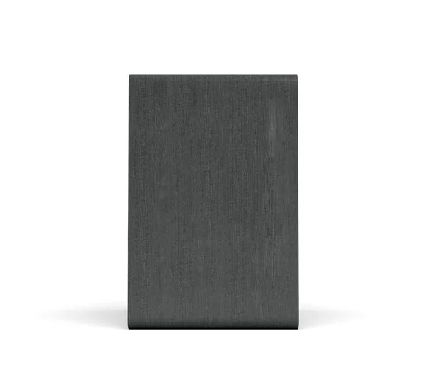 Τρισδιάστατη απεικόνιση του ένα μεγάλο μαύρο κουτί στερεοφωνικά με δύο ηχεία στρογγυλό σε λευκό φόντο. — Φωτογραφία Αρχείου