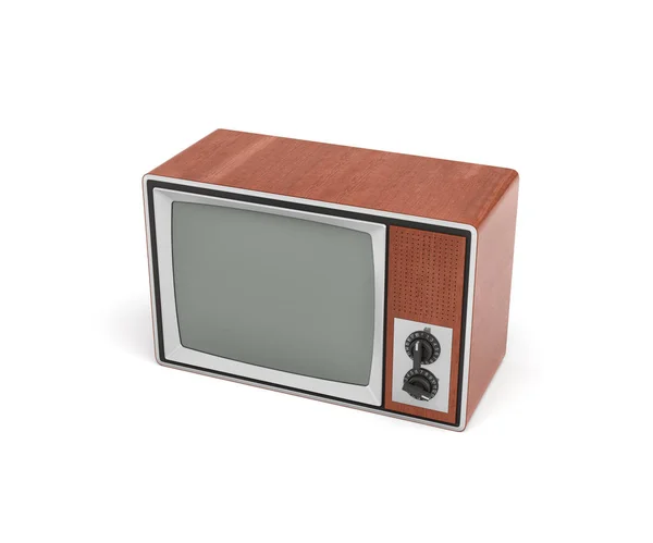 3D visszaadás-ból kapcsolva, retro TV-vel és egy nagy képernyőn két rotációs kapcsolók. — Stock Fotó