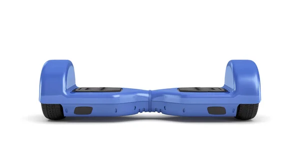 Representación 3d de un solo hoverboard azul en vista frontal aislado sobre fondo blanco . — Foto de Stock
