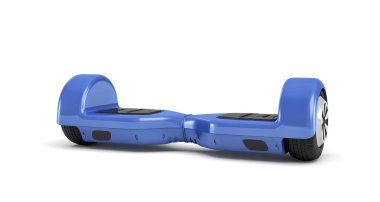 gyroscooter beyaz arka plan üzerinde kendi kendine Dengeleme bir tek mavi 3D render.