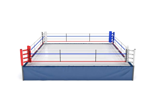 3D-Darstellung eines leeren Boxrings in der Draufsicht, isoliert auf weißem Hintergrund. — Stockfoto