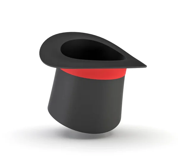 3D-rendering av illusionister svart hatt isolerad på en vit bakgrund. — Stockfoto