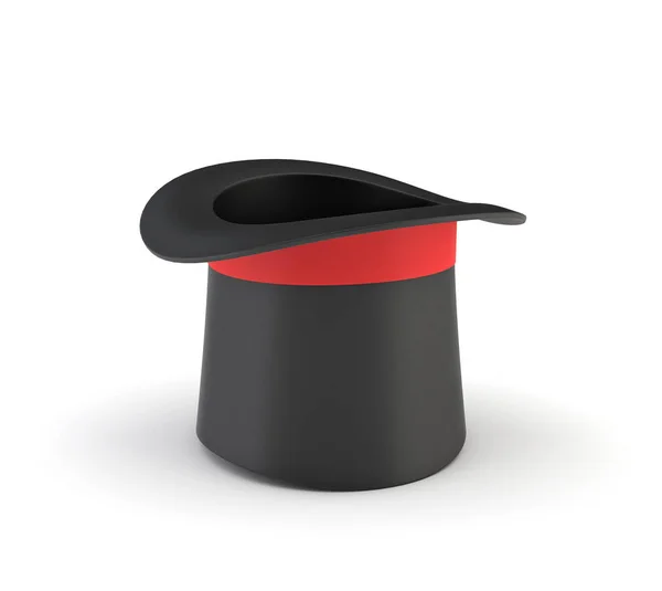 3d rendering of a illusionists black hat isolated on a white background. — Stock Photo, Image